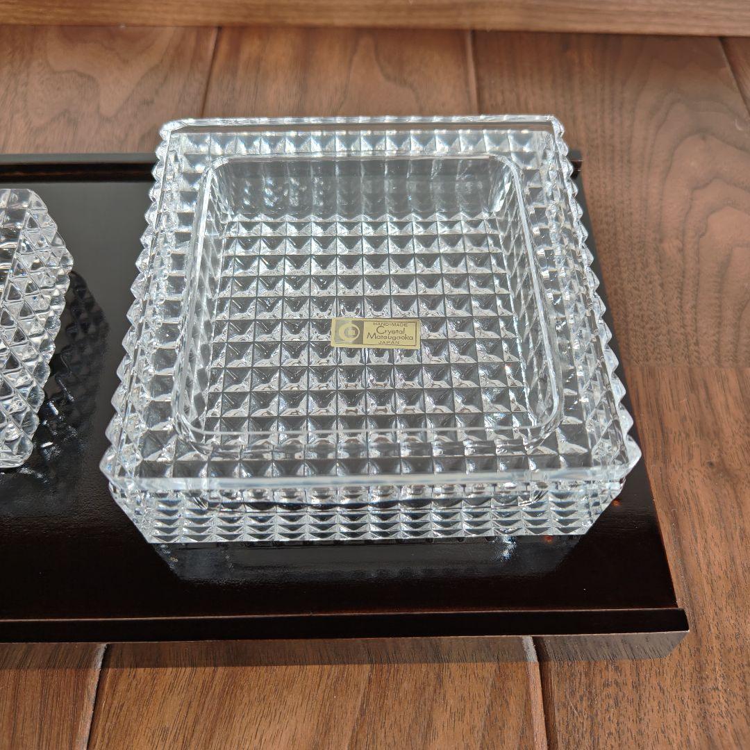 マツガオカクリスタル 灰皿 皿 ライター トレイ セット