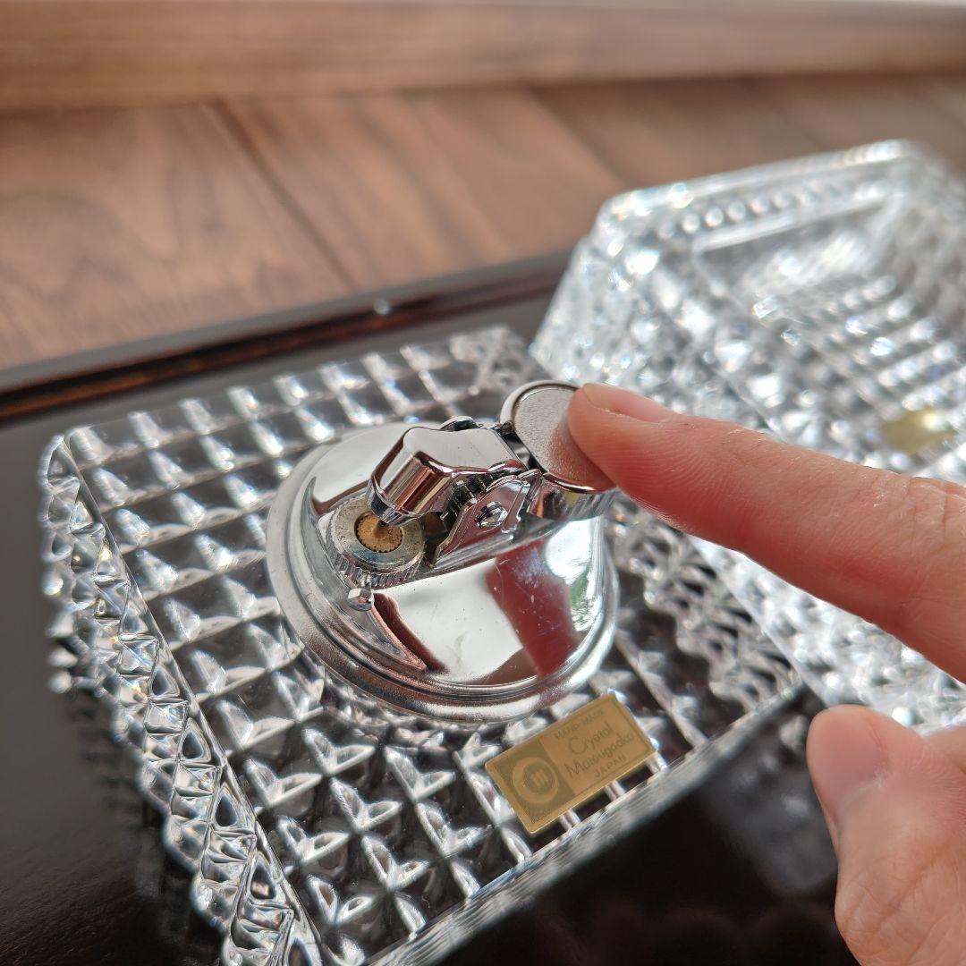 マツガオカクリスタル 灰皿 皿 ライター トレイ セット