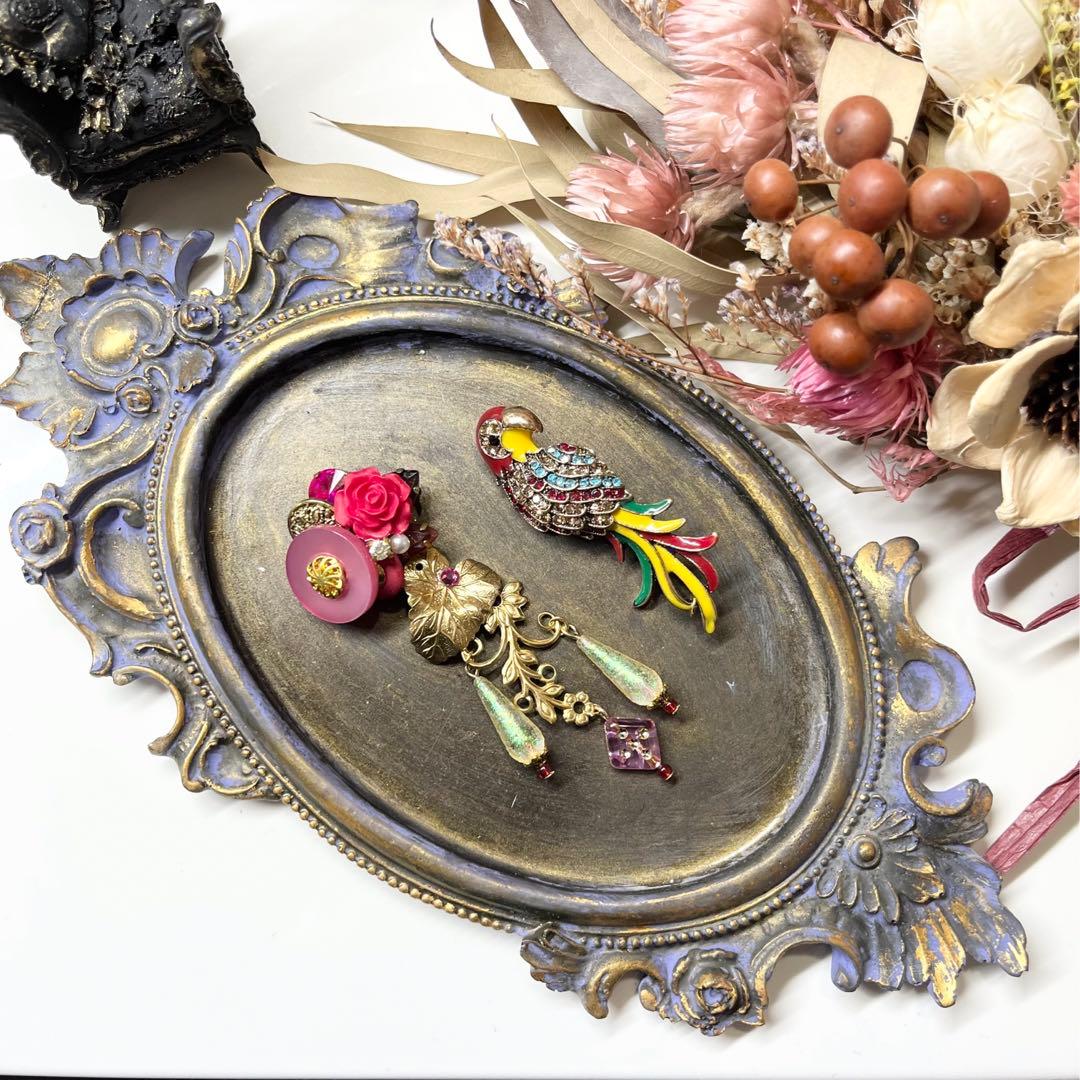 12 おしゃれカラフルオームさん×転写ビーズ　ピアスorイヤリング