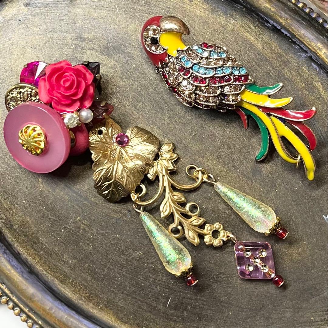 12 おしゃれカラフルオームさん×転写ビーズ　ピアスorイヤリング