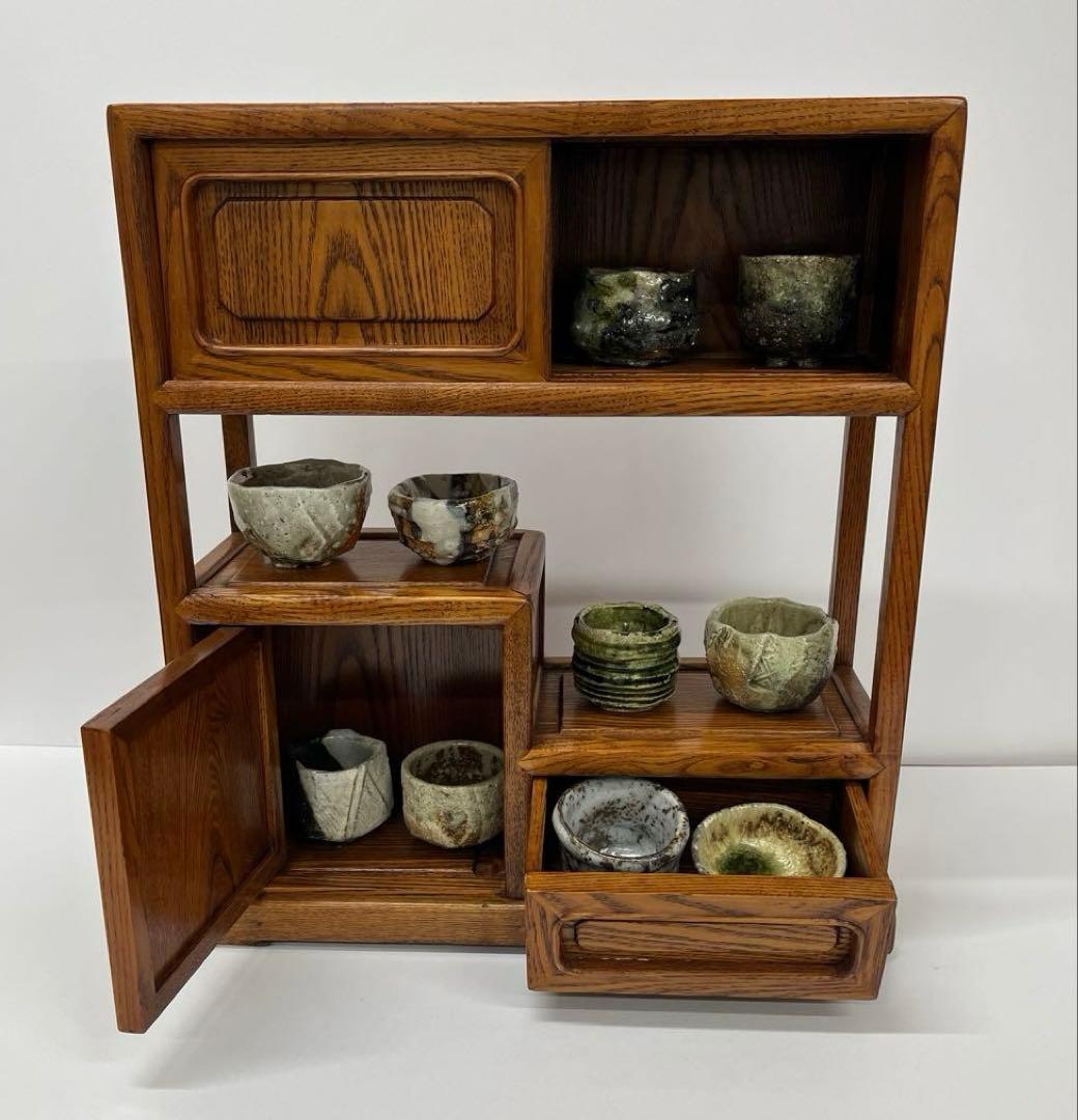 飾り棚 茶箪笥 茶道具 組木 工芸 骨董　木製　レトロ