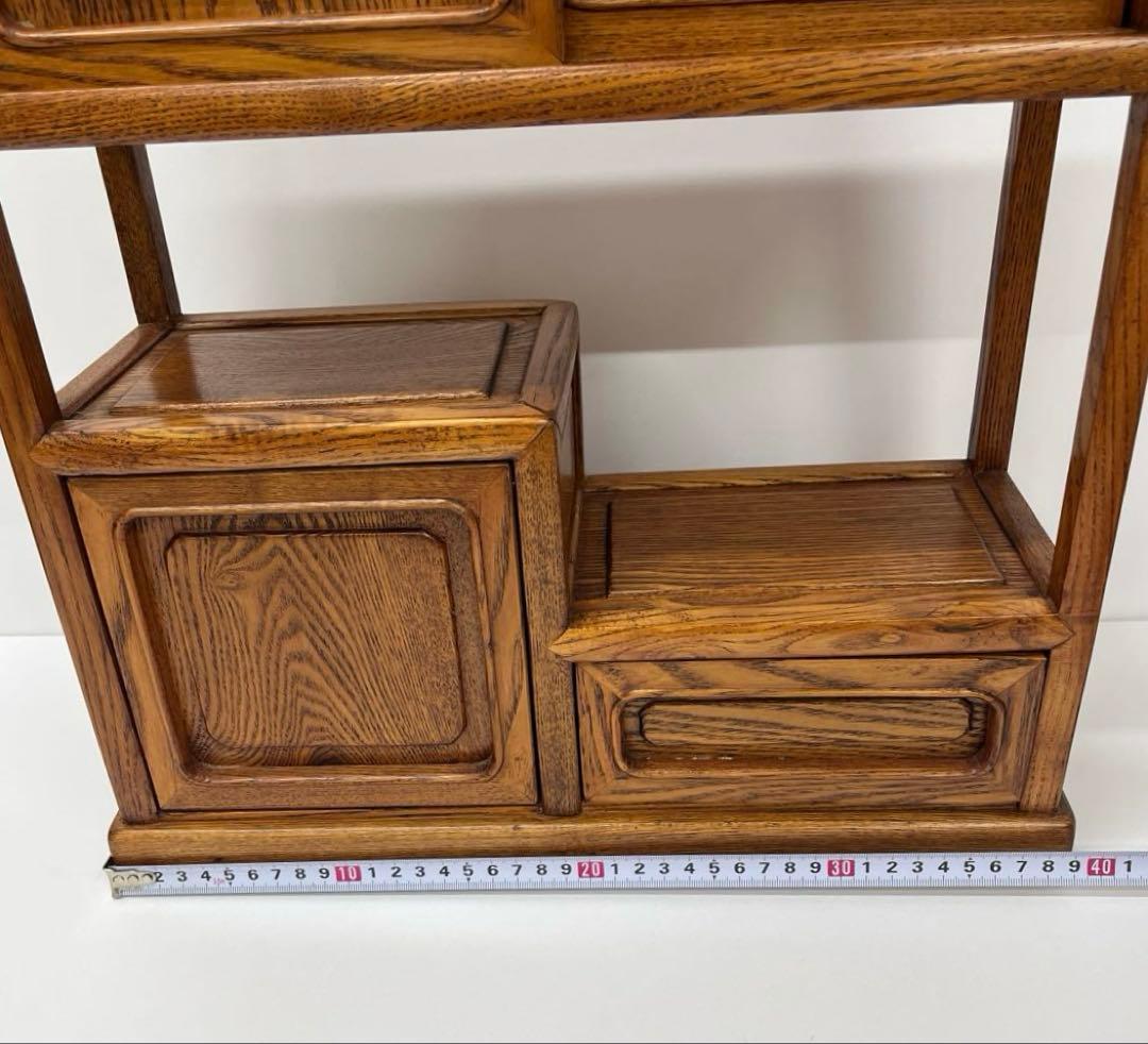 飾り棚 茶箪笥 茶道具 組木 工芸 骨董　木製　レトロ