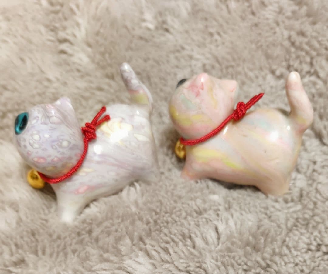 猫　置き物　マーブル　スーダン　お土産　【33】