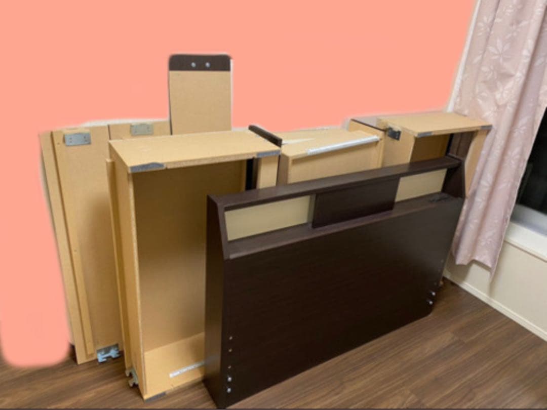 【ニトリ】セミダブルベッドフレーム ダークブラウン 引き出し付き