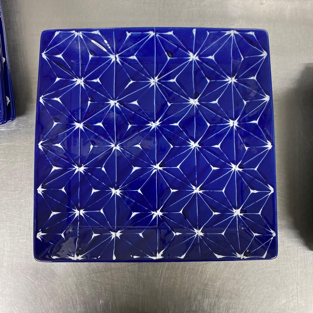 波佐見焼　ホワイトライン　スクエアプレート　L　グレー　翔芳窯