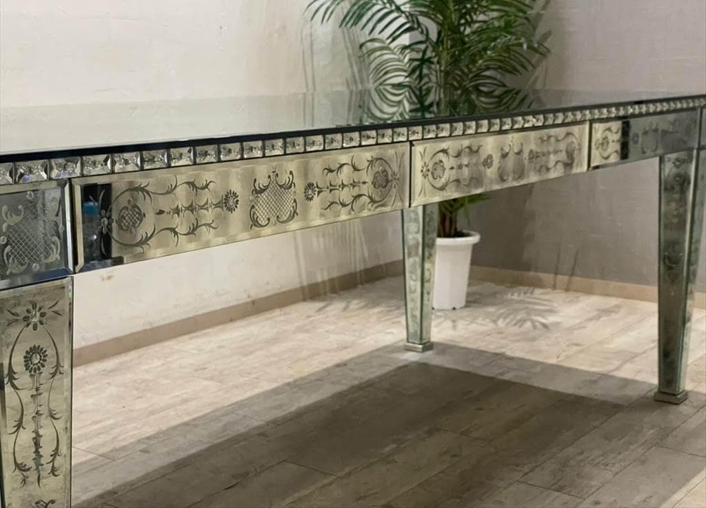 希少！煌びやかな全面ミラー仕様！最高級ダイニングテーブル♪約200万