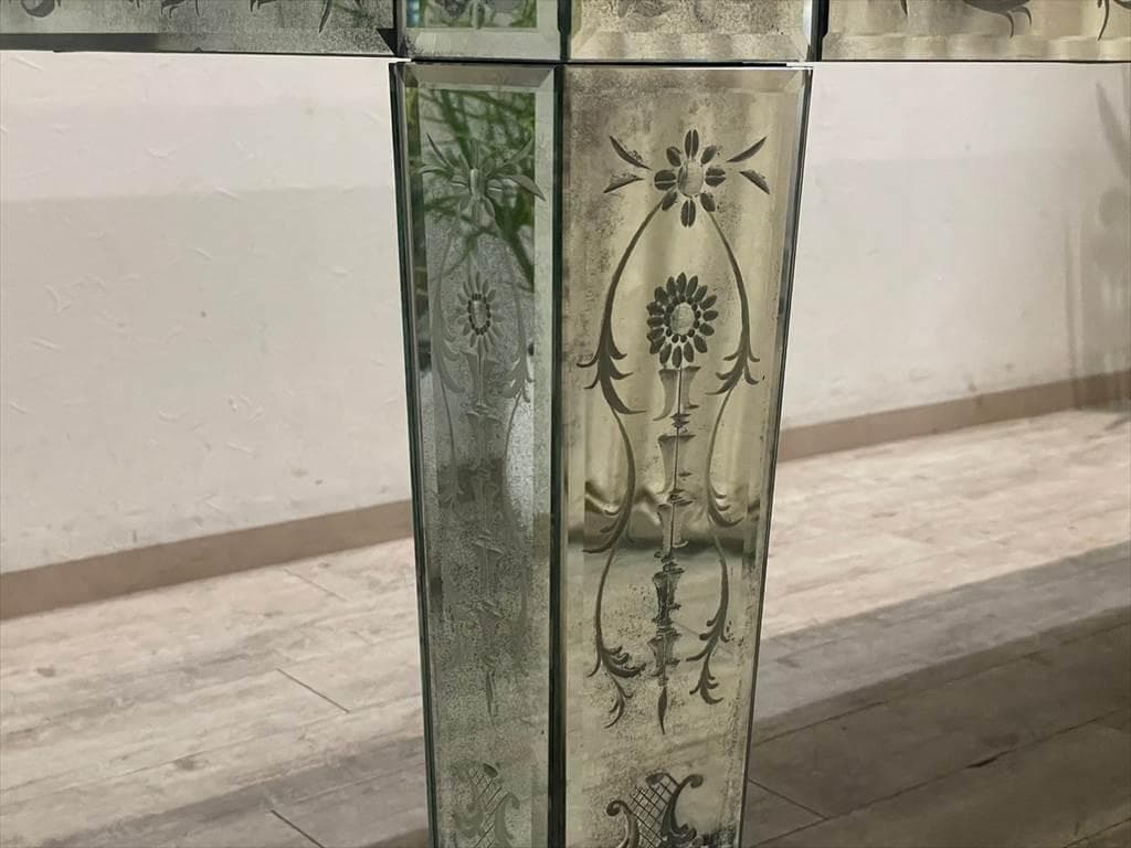 希少！煌びやかな全面ミラー仕様！最高級ダイニングテーブル♪約200万