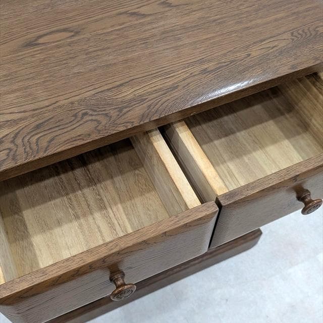 北海道旭川オーク無垢材5ドロワーチェスト - メルカリ