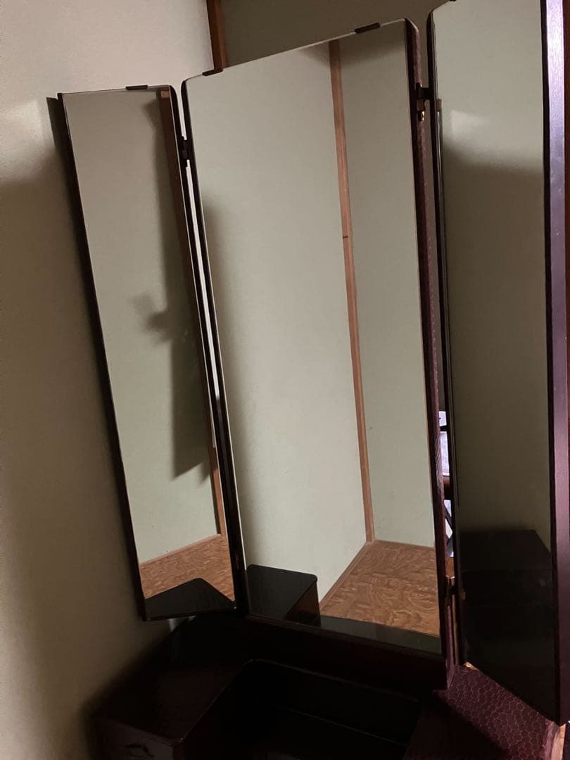 昭和レトロ鎌倉彫座鏡鏡台ドレッサー三面鏡化粧台