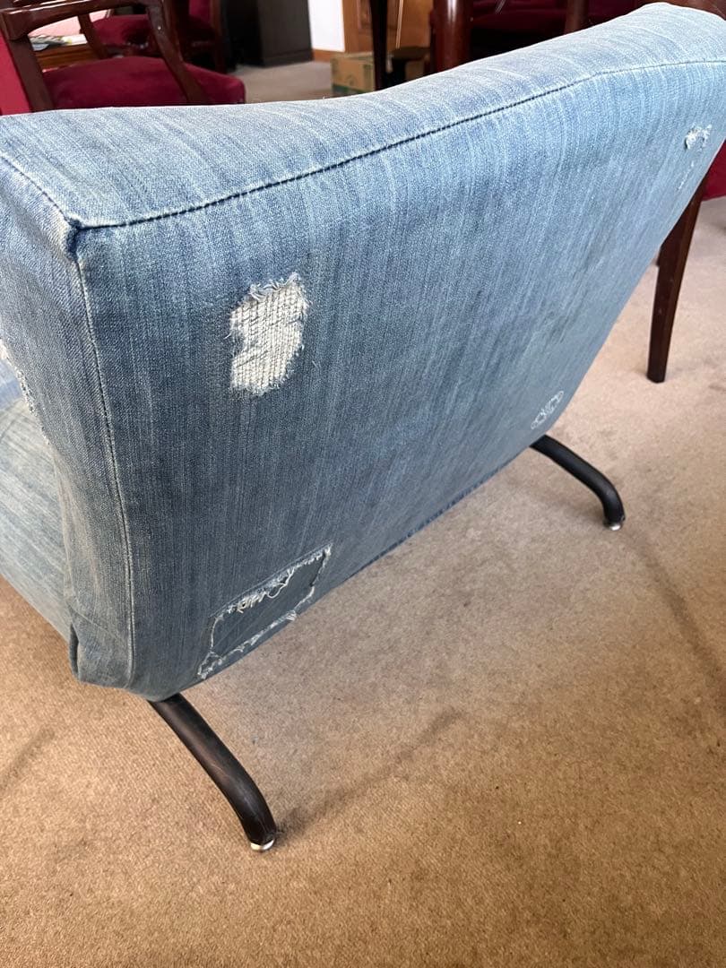 PM　ジャーナルスタンダードファニチャー　1人掛ソファー　デニム　ブルー