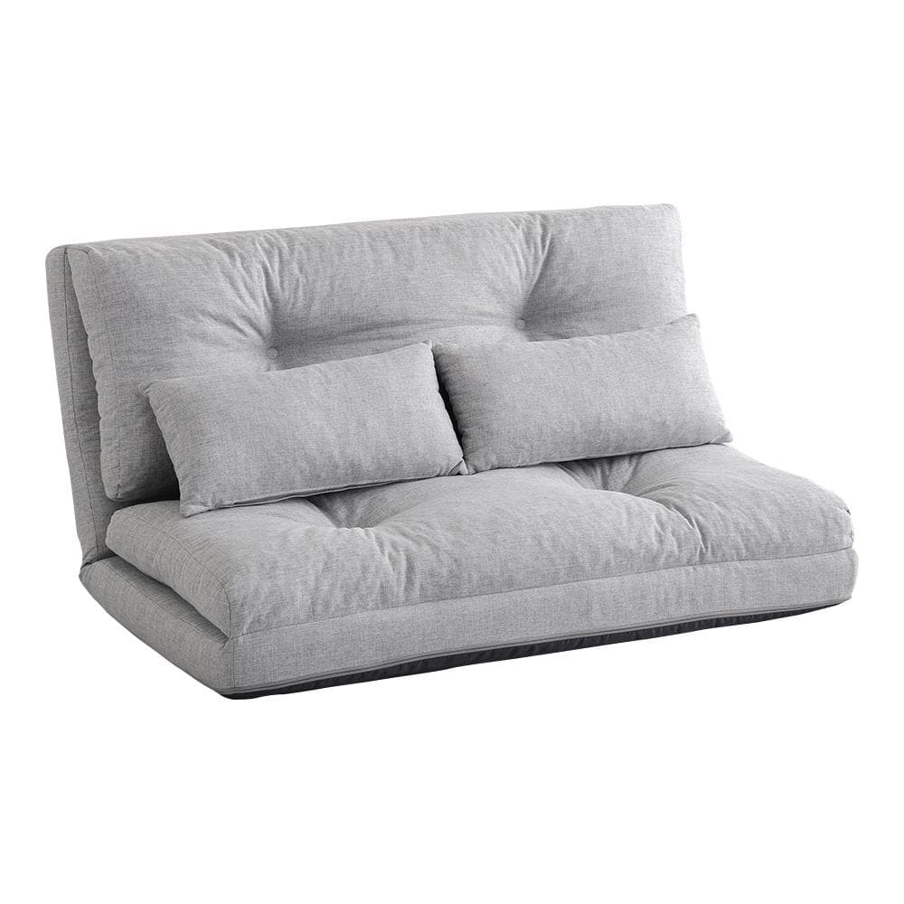 2人掛け 3wayソファ ライトグレー [7183]