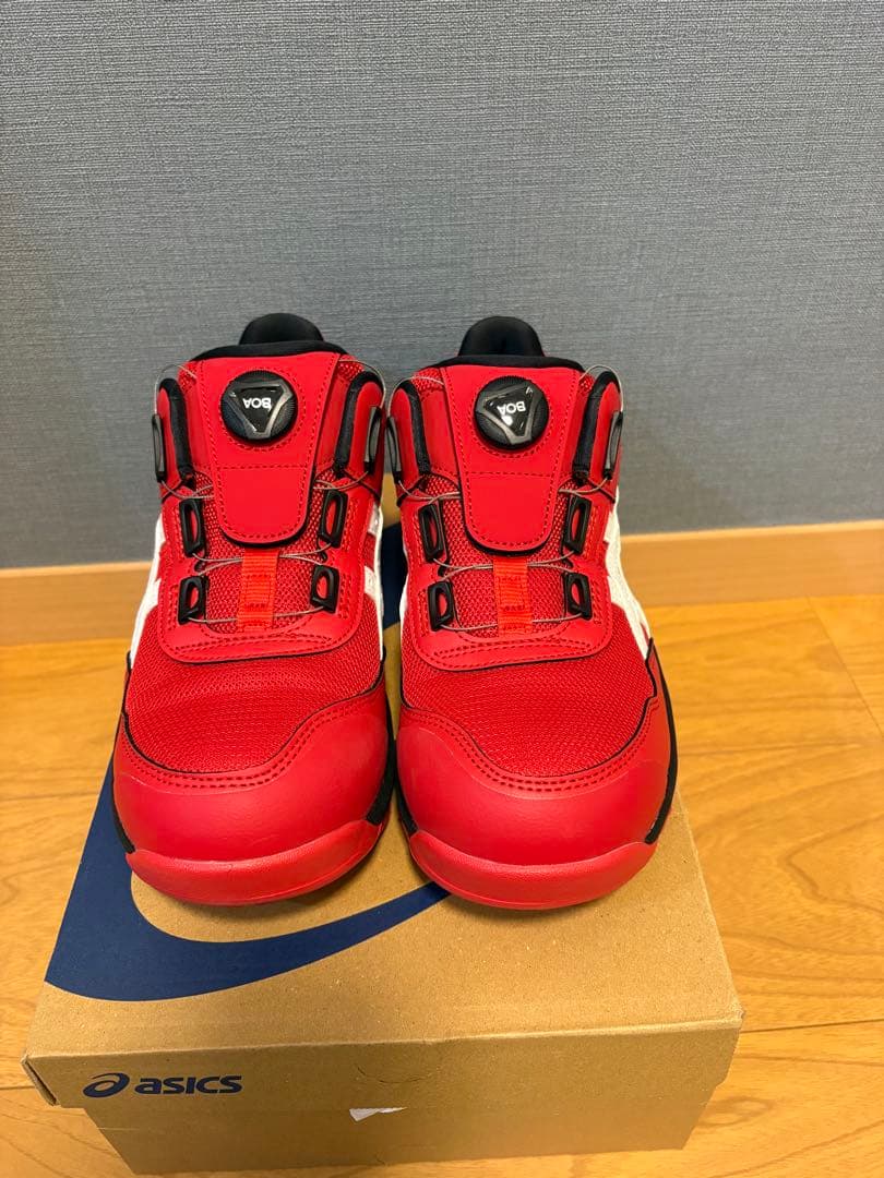 【新品未使用】 ASICS BOAシステム安全靴 レッド