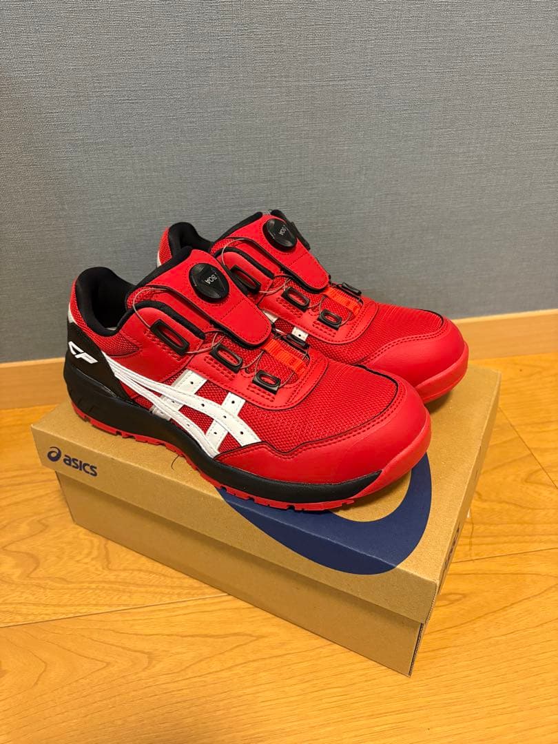 【新品未使用】 ASICS BOAシステム安全靴 レッド