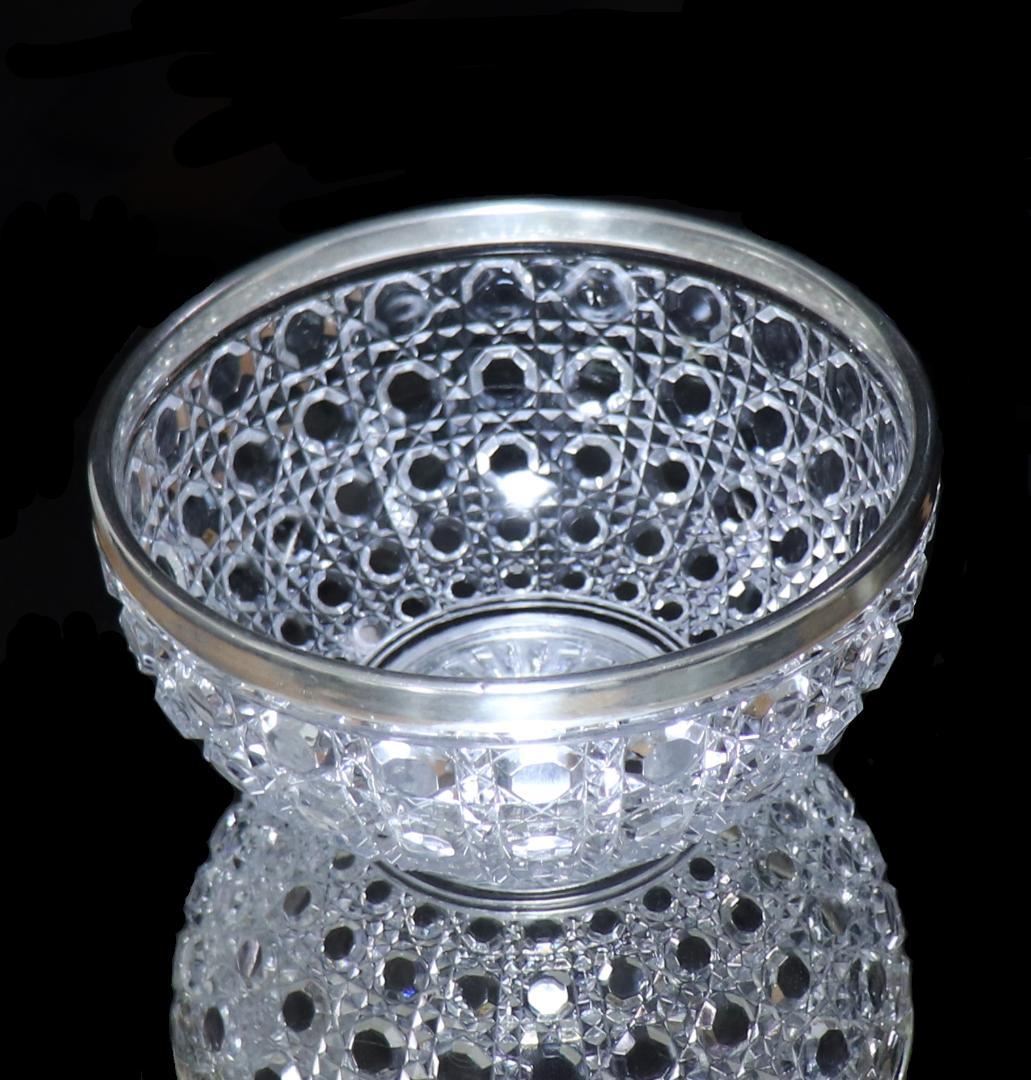 オールド・バカラ 1890年 銀巻大型鉢 切子 ディアマン・ピエーリー ボウル