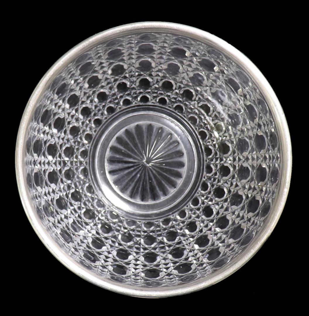 オールド・バカラ 1890年 銀巻大型鉢 切子 ディアマン・ピエーリー ボウル