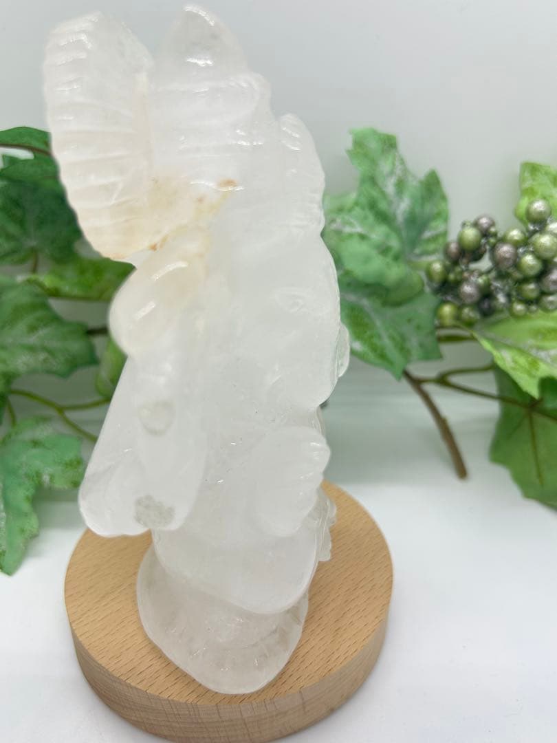 天然石ミルク水晶ガネーシャ置物　No.924