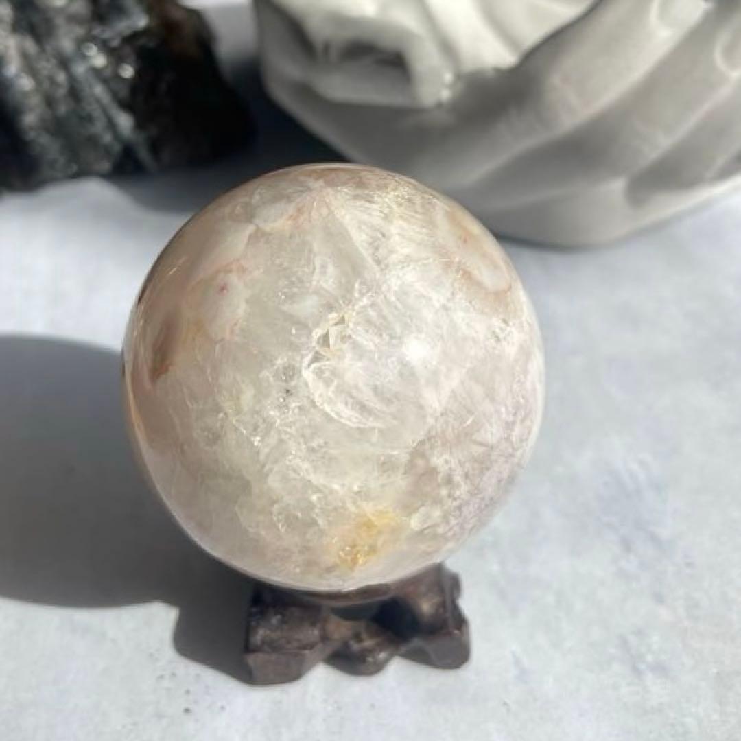 SALE☆ さくら瑪瑙 桜瑪瑙 スフィア アゲート スタンド付き