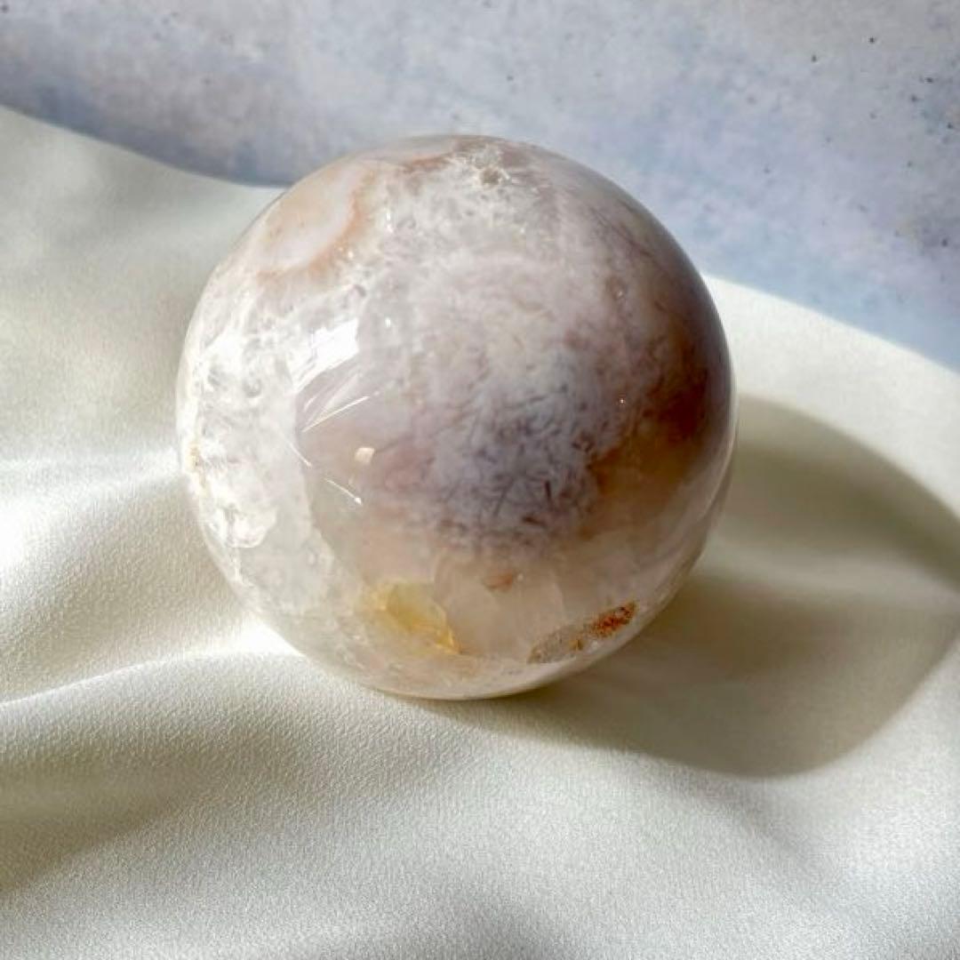 SALE☆ さくら瑪瑙 桜瑪瑙 スフィア アゲート スタンド付き