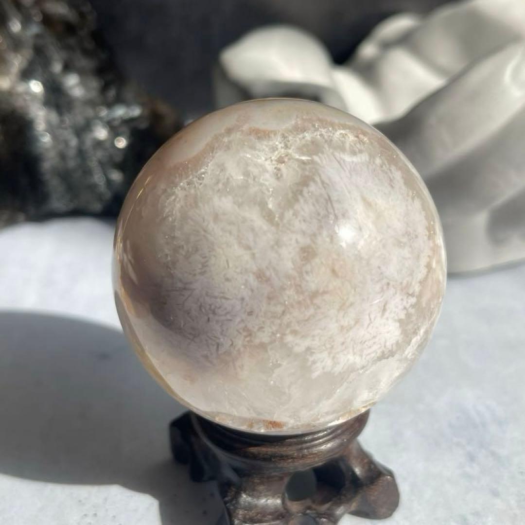 SALE☆ さくら瑪瑙 桜瑪瑙 スフィア アゲート スタンド付き