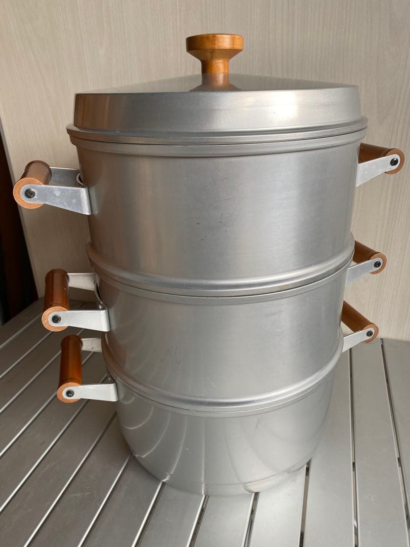 ホクセイ　3段　ジェットスチーマ　蒸し器　30cm アルミ製　蒸籠　セイロ