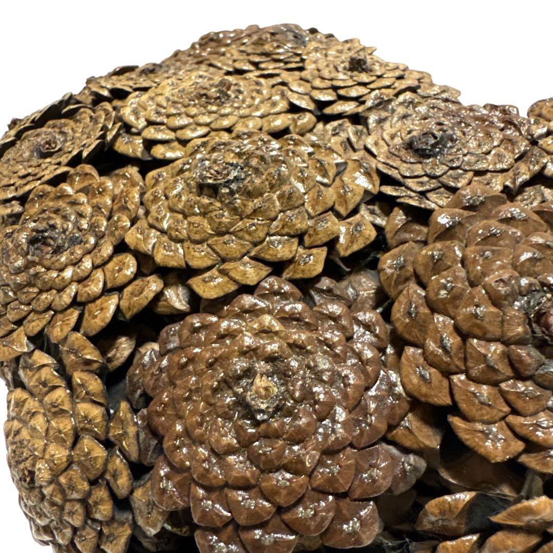 松笠細工 シダーローズ 花籠 取っ手付き 木の実クラフト バスケット オブジェ