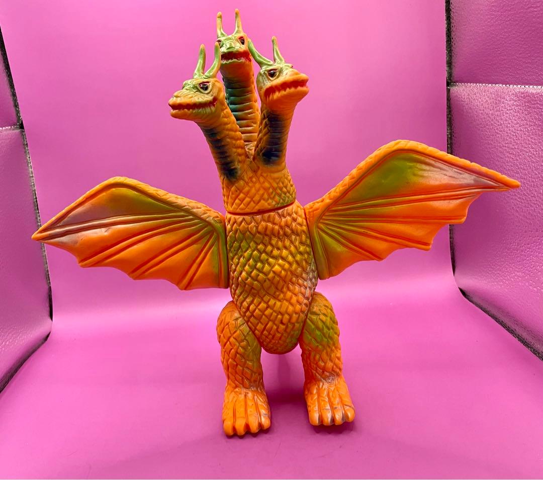 キングギドラ ブルマァク ソフビ人形当時物オリジナル昭和レトロスタンダードサイズ