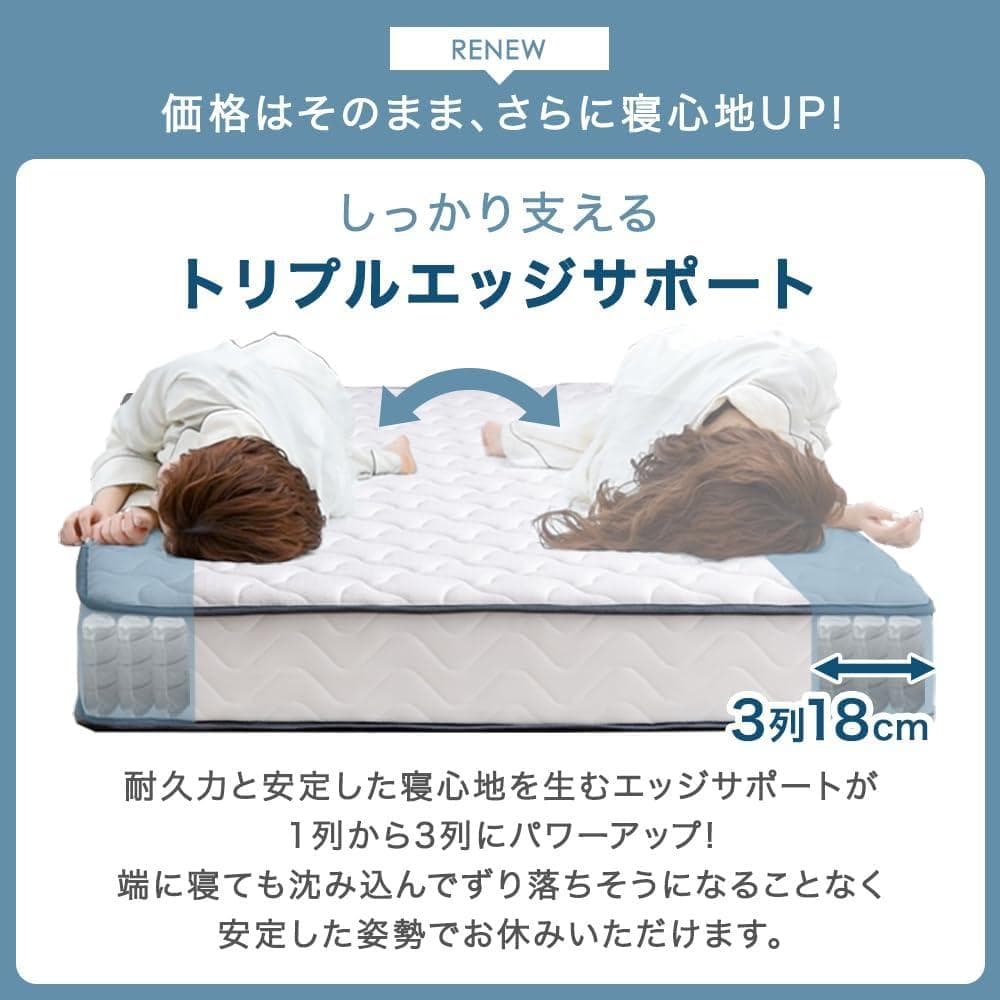 【開封・未使用】タンスのゲン マットレス ベッドマットレス ダブル グレー