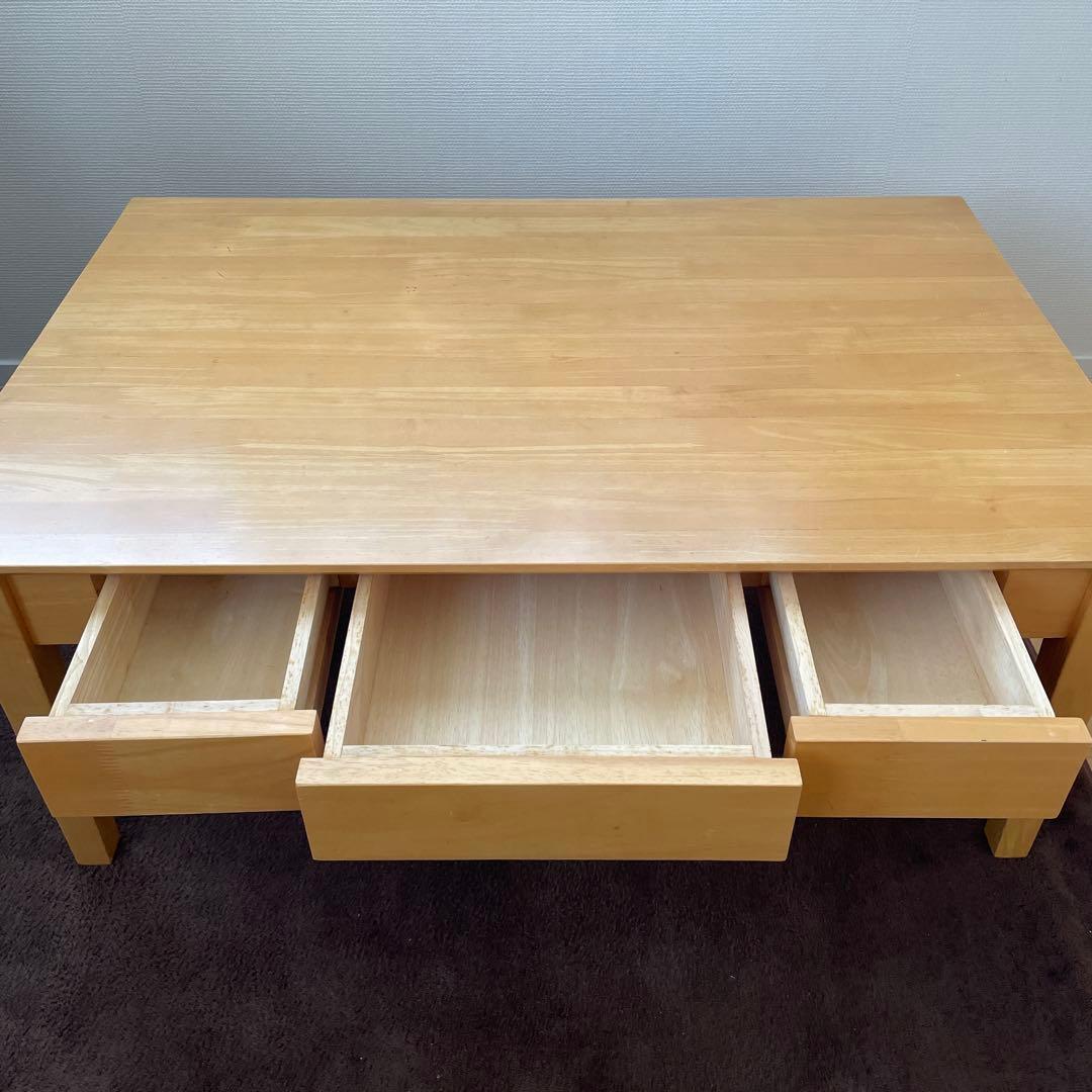 ベルメゾン　ローテーブル　引出し付き　90✖️60㎝