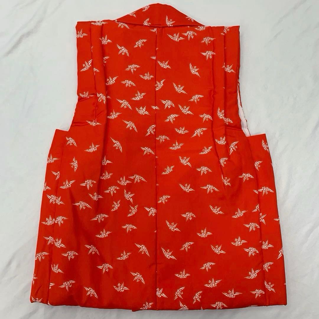 602agu3□七五三 三歳 女の子 着物&被布&長襦袢 花 青海波□美品