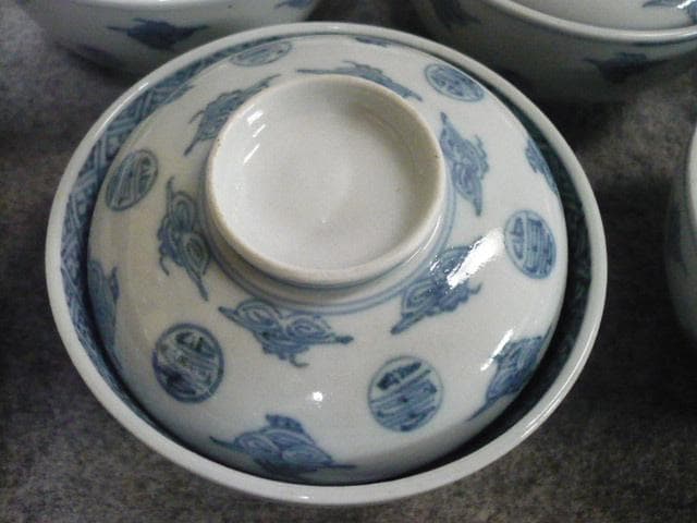 古伊万里 丸寿文 染付 蓋茶碗 10個 [B31378] - メルカリ