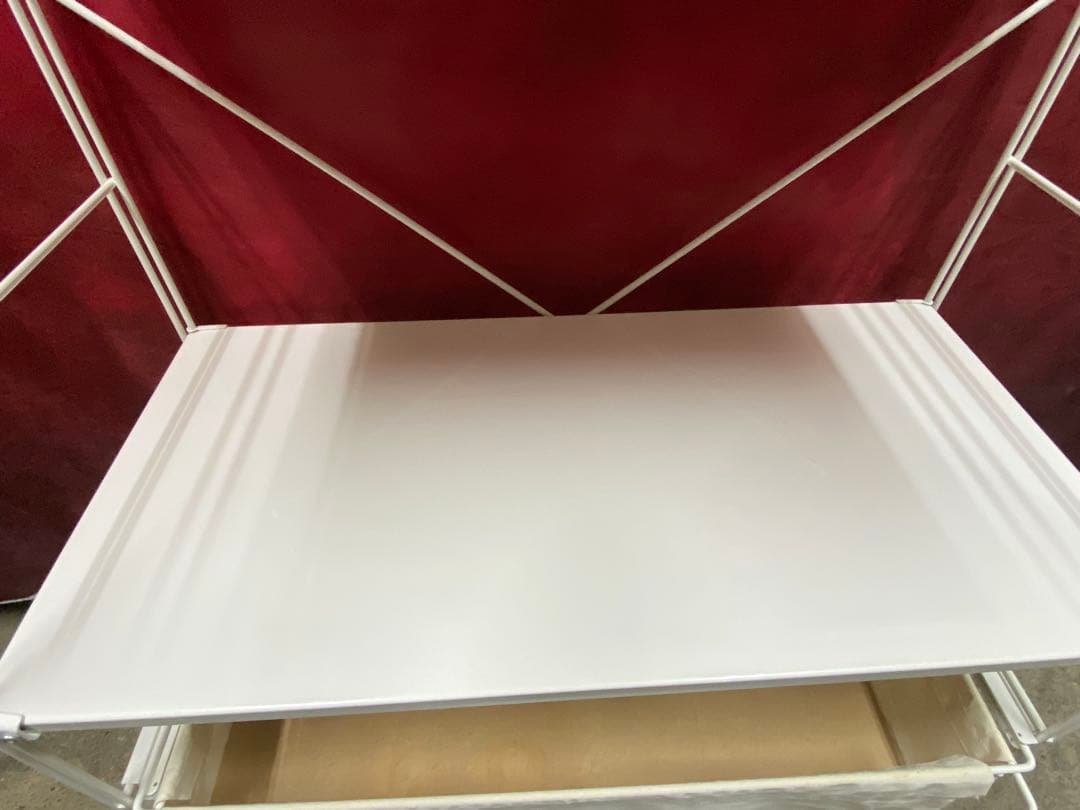 ✨大人気✨無印良品　スチールユニットシェルフ中ワイド　帆布バスケット2個付