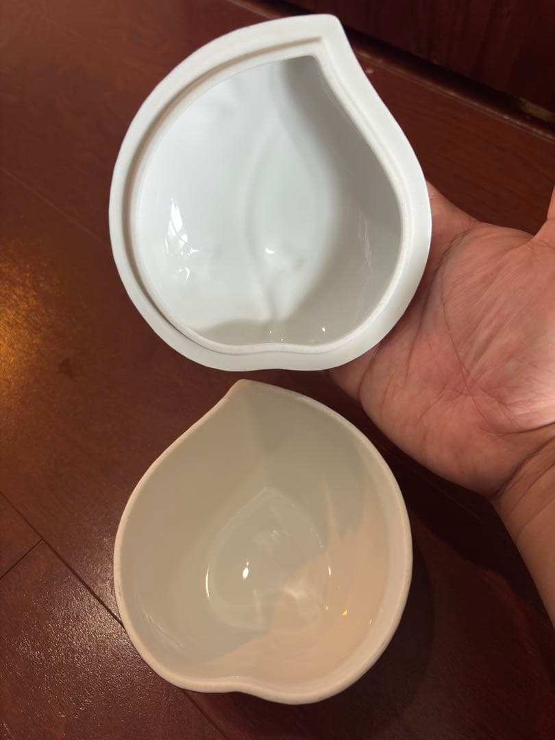 【極美品・ハンドメイド】ヘレンド ハート形小物入れ(L) ミルフルール