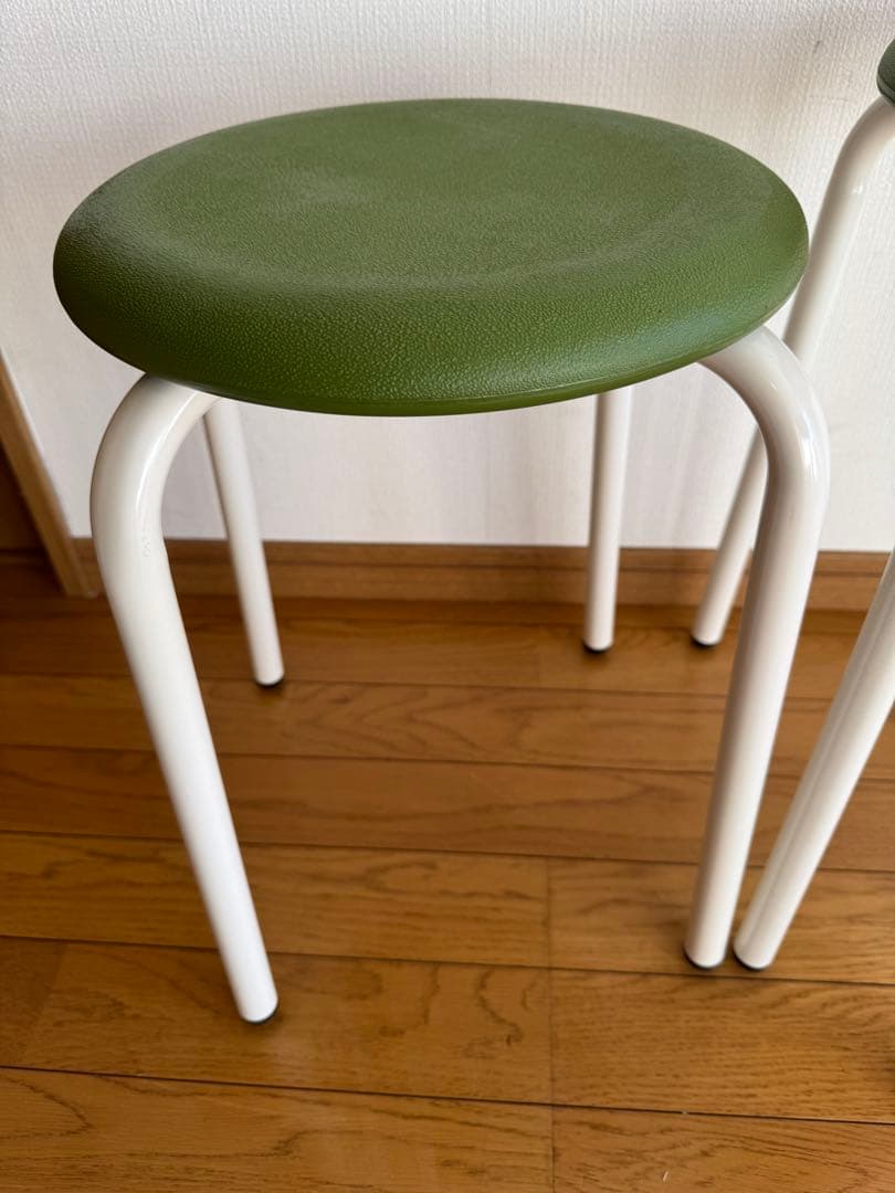 ホウトク　丸椅子　グリーン4脚セット