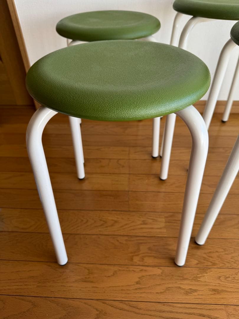 ホウトク　丸椅子　グリーン4脚セット