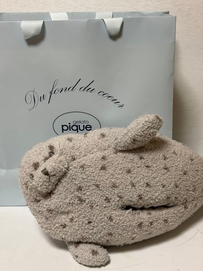 ジェラートピケ 旭山動物園コラボ アザラシ ティッシュケース 紙袋付き タグ付き