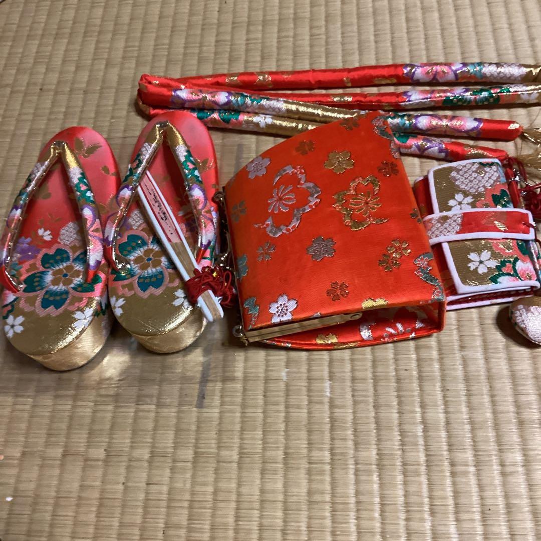 お値下げします。七五三七歳用フルセット　帯幅18センチ　草履21センチ