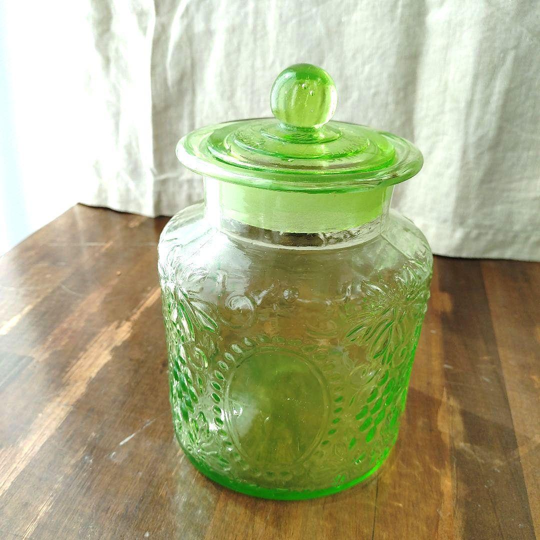 アンティーク 飴屋瓶 あめや瓶 ウランガラス和ガラス 菓子瓶 古道具