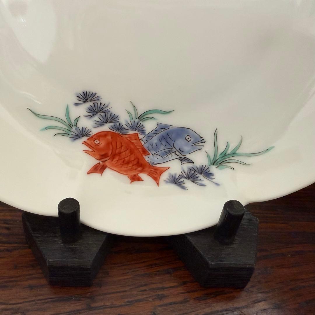 十四代柿右衛門魚藻紋　銘々皿　5枚セット　桐共箱付き