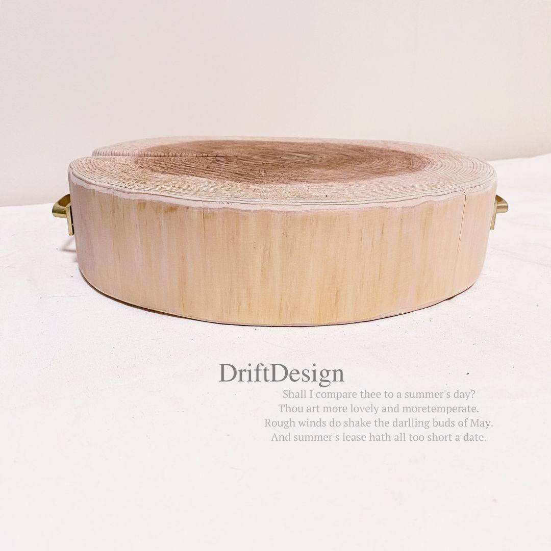 〜DriftDesign〜　キレイめ希少丸太流木のハンドル付ミニテーブル　机