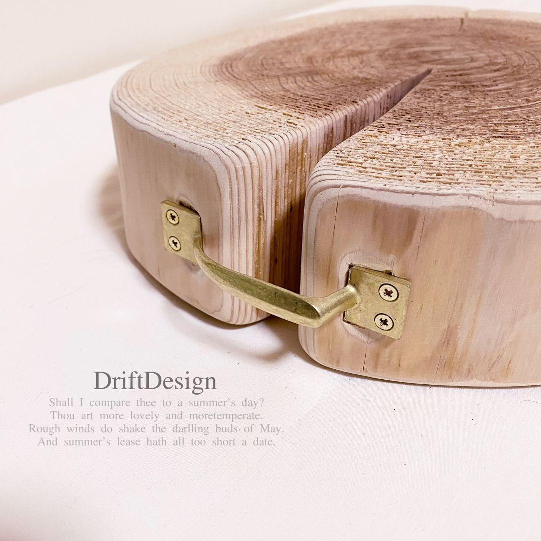 〜DriftDesign〜　キレイめ希少丸太流木のハンドル付ミニテーブル　机