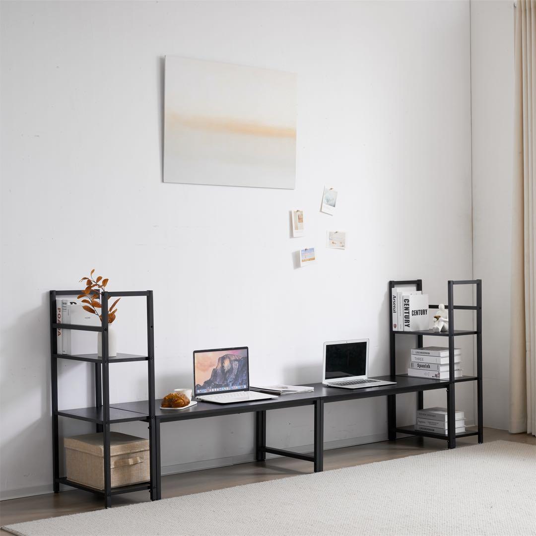 期限セール デスク ミシン台 ロータイプ パソコンデスク 一体分離両用3段 白