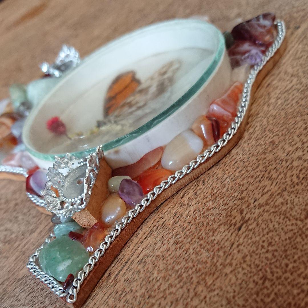 BRASIL vintage ☆ 蝶々 瑪瑙 メノウ 灰皿 アッシュトレイ