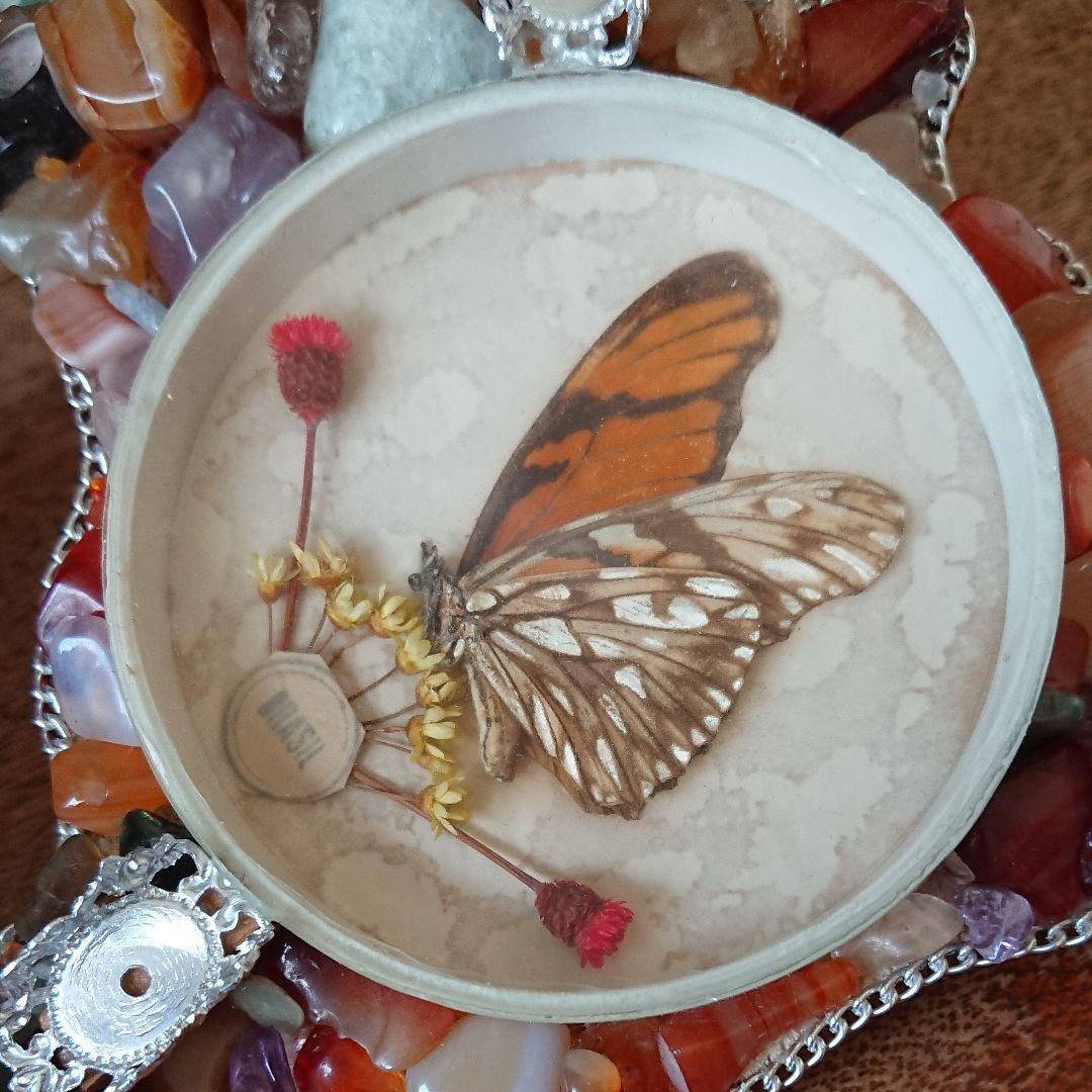 BRASIL vintage ☆ 蝶々 瑪瑙 メノウ 灰皿 アッシュトレイ