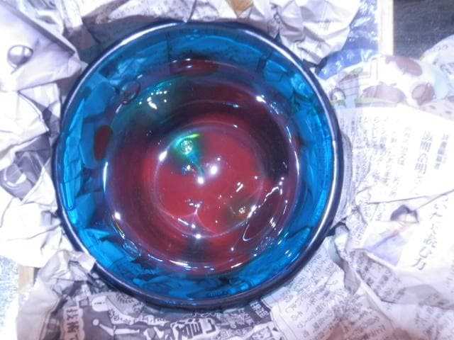 水指　エア玉封入　ガラス　馬先生