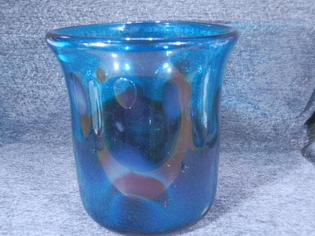 水指　エア玉封入　ガラス　馬先生