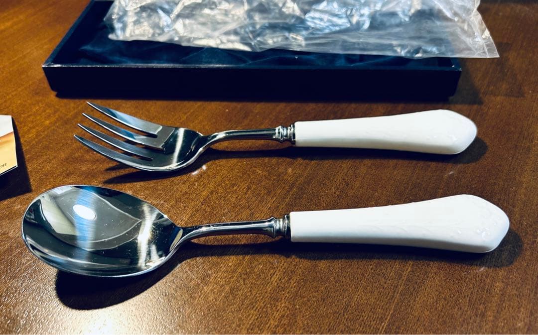 ナルミ シルキーホワイト Silky White サラダサーバーセット