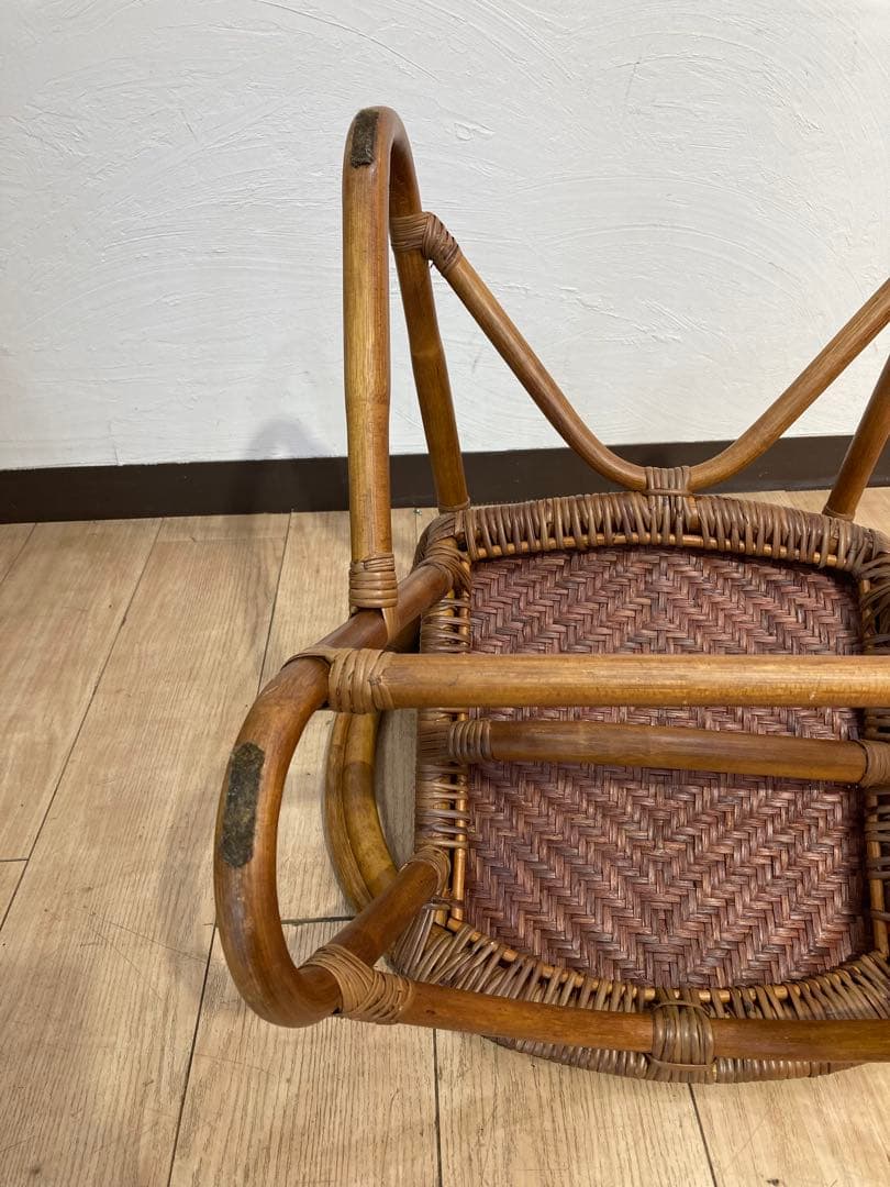 ラタン製　ラタンチェア　籐　昭和レトロ