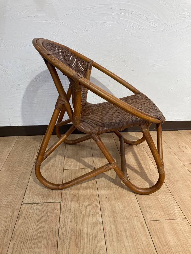 ラタン製　ラタンチェア　籐　昭和レトロ