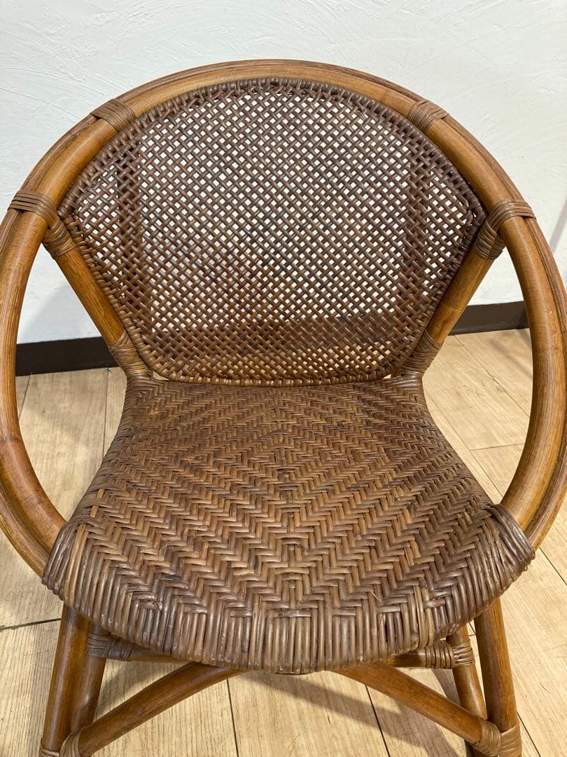 ラタン製　ラタンチェア　籐　昭和レトロ