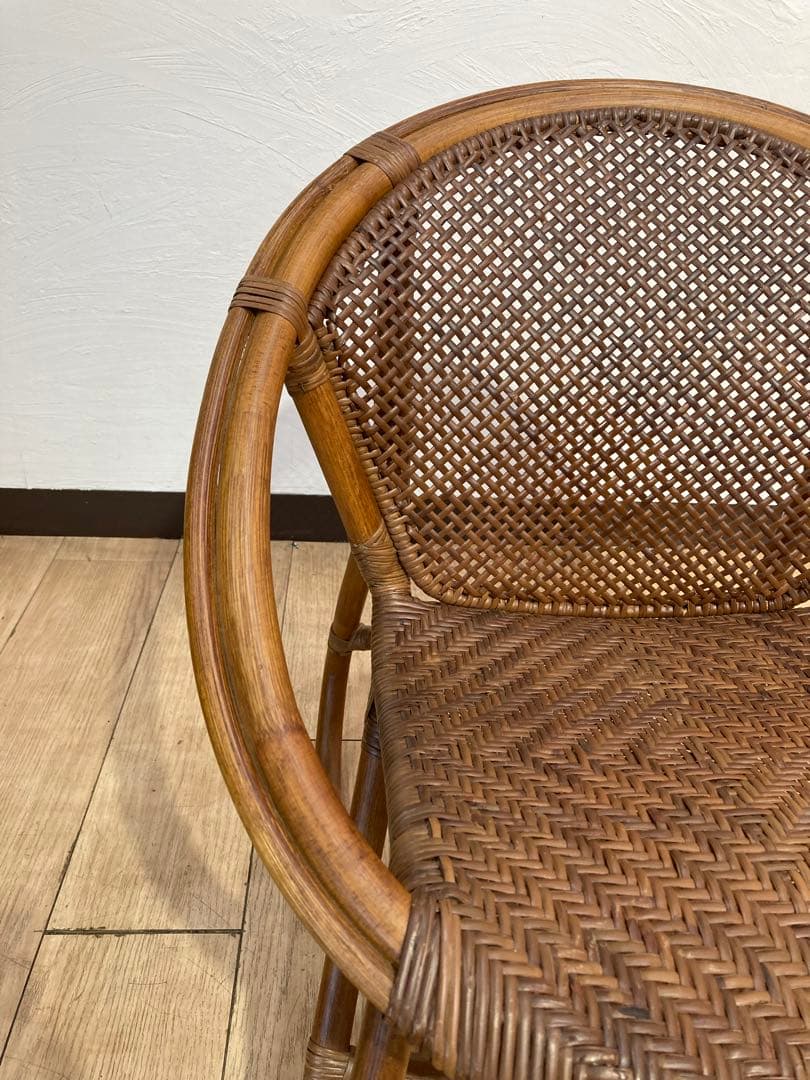 ラタン製　ラタンチェア　籐　昭和レトロ
